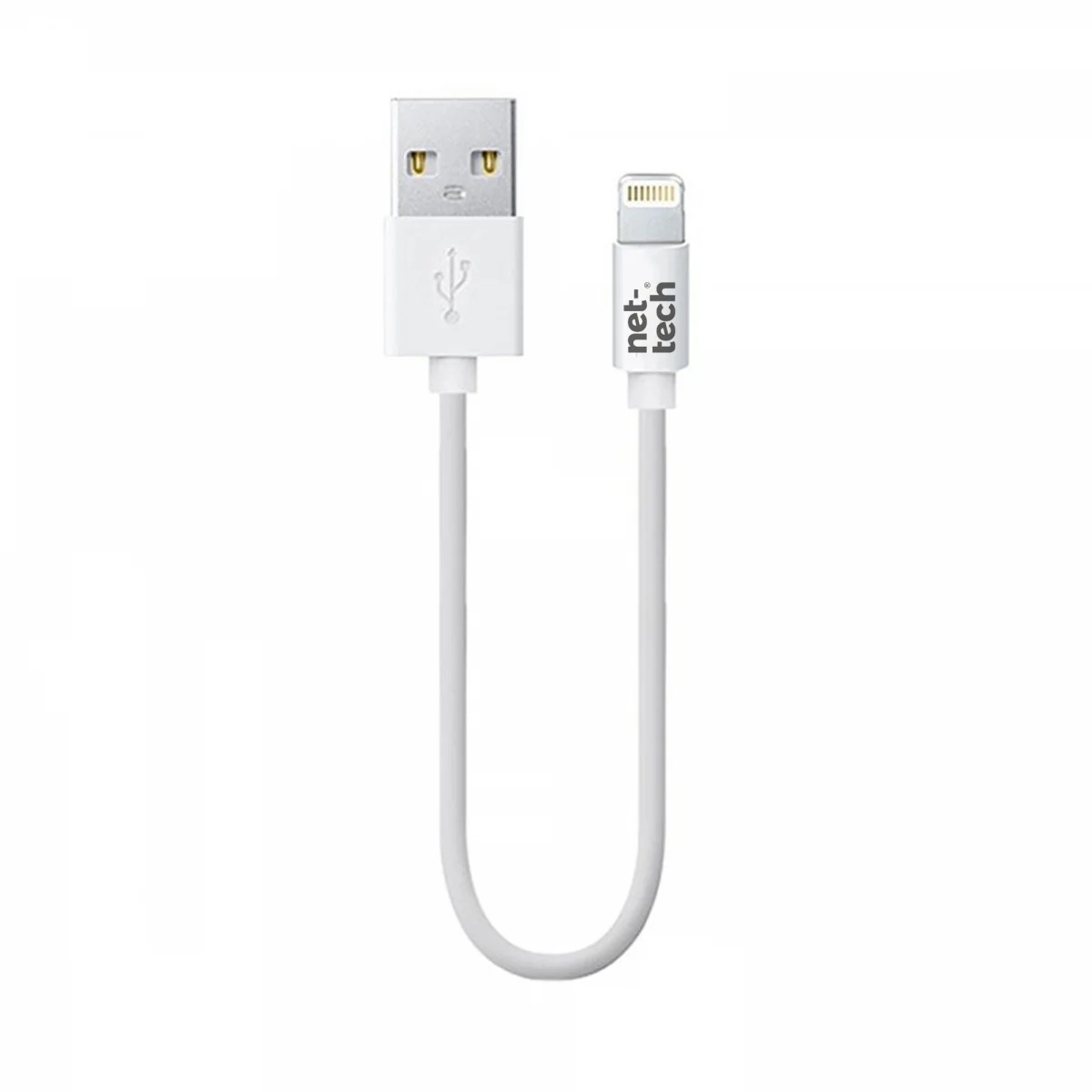 Nettech NT-26 Plastik 20 Cm Lightning Şarj ve Data Kablosu (Beyaz) NT-27419
