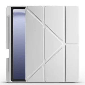 Galaxy Tab A9 Plus Kılıf Zore Tri Folding Kalem Bölmeli Standlı Kılıf - Gri