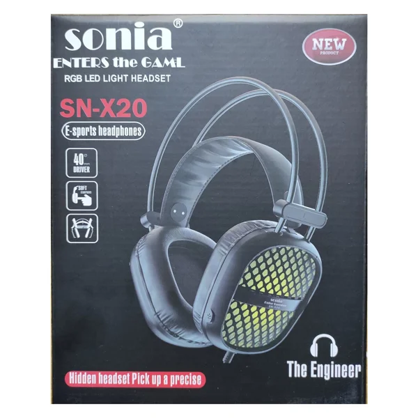 Sonia SN-X20 Oyuncu Tipi Kulak Üstü Kulaklık (Siyah) NT-83916 - 4