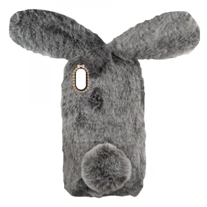 Nettech Apple iPhone XS Uyumlu Peluş Arka Koruma Kılıf (Gri) VR-13036