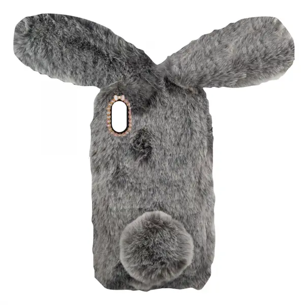 Nettech Apple iPhone XS Uyumlu Peluş Arka Koruma Kılıf (Gri) VR-13036