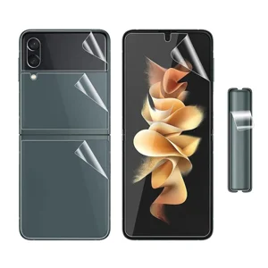 Nettech Samsung Galaxy Z Flip 3 Uyumlu Ön Koruma Full Cover Nano Ekran Koruyucu (Şeffaf) NT-105523