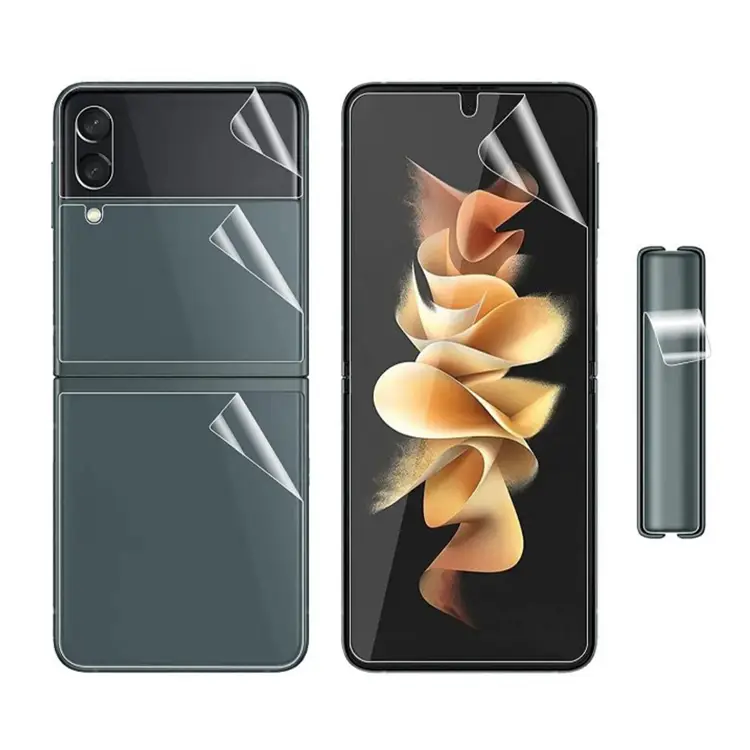 Nettech Samsung Galaxy Z Flip 3 Uyumlu Ön Koruma Full Cover Nano Ekran Koruyucu (Şeffaf) NT-105523