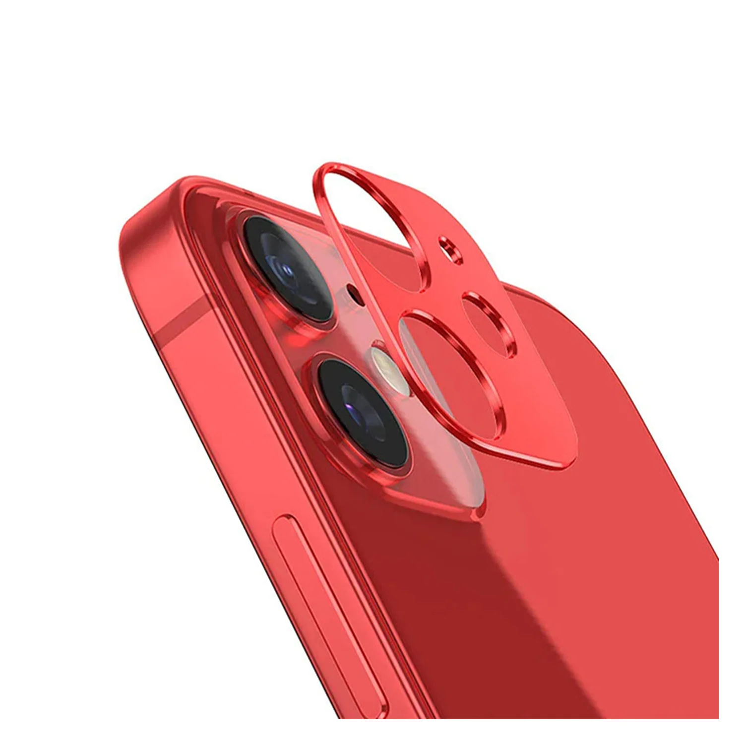 Nettech Apple iPhone 11 Uyumlu Metalik Seri Kamera Cam Koruyucu (Kırmızı) NT-93316