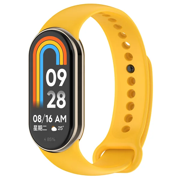 Xiaomi Mi Band 8 Serisi Klasik Kordon Silikon Strap Kayış - Sarı - 2