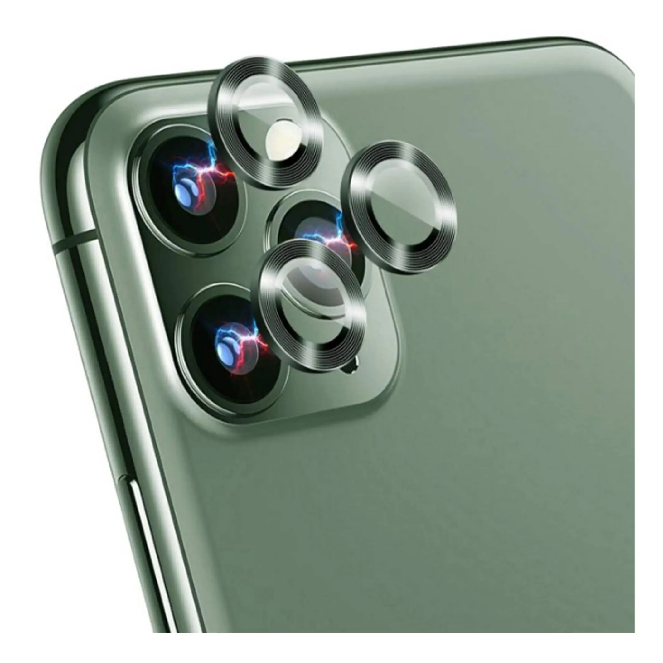 Nettech Apple iPhone 11 Pro Uyumlu Alüminyum Seri Kamera Cam Koruyucu (Yeşil) NT-103524