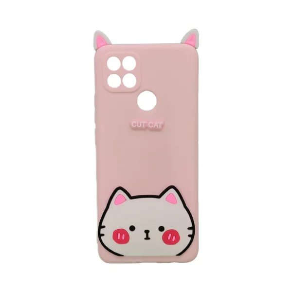 Nettech Oppo A15 Uyumlu Cartoon Case Seri Arka Koruma Kılıf (Pembe) NT-95150 - 1