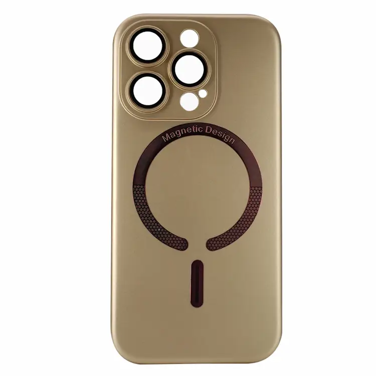 Nettech Apple iPhone 14 Pro Uyumlu Lüx MagSafe Arka Koruma Kılıf (Sarı) NT-96890