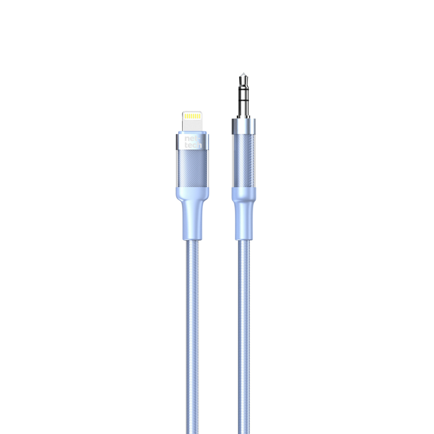 Nettech NT-AC06 Plastik 100 Cm Jack To Lightning Aux Kablo (Mavi) NT-108328