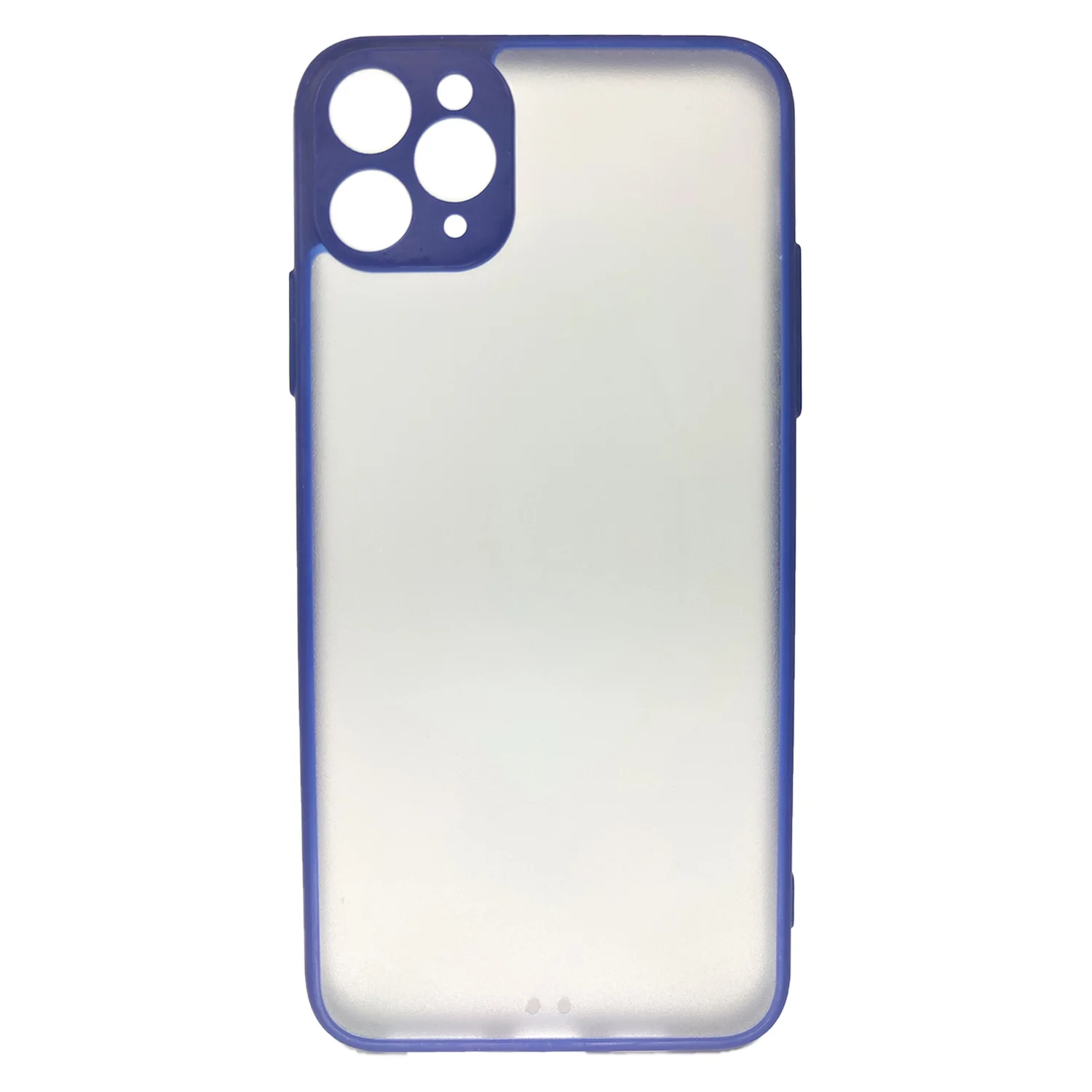 Nettech Apple iPhone 11 Pro Max Uyumlu Kontrast Renkli Tuş Seri Arka Koruma Kılıf (Mavi) NT-88645