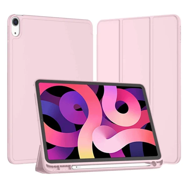 Nettech Apple iPad Mini 6 (MK8C3TU/A) Uyumlu Premium Smart 360 Kalem Yuvalı Kapaklı Kılıf (Pembe) NT-93225 - 3