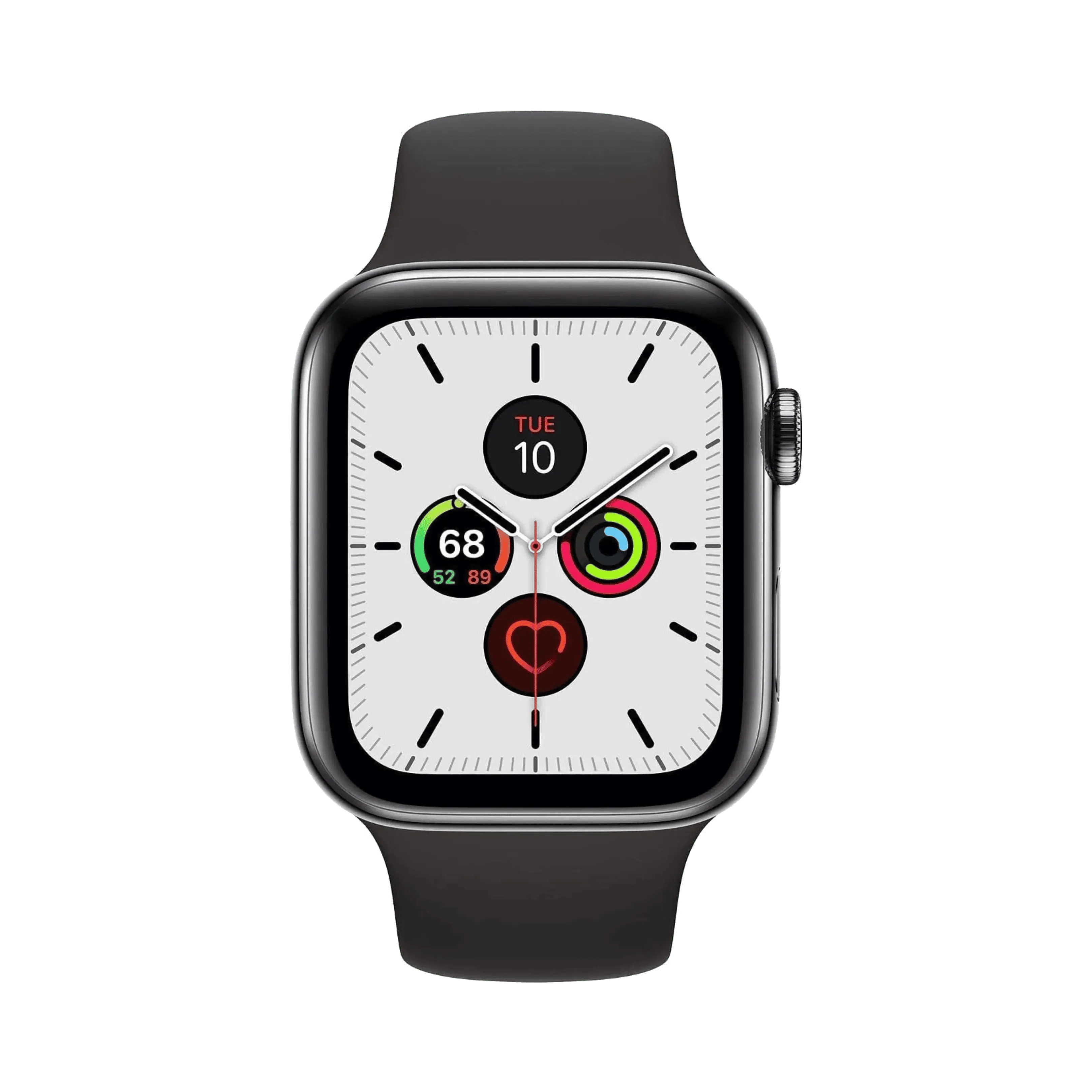 Apple Watch Series 5 Paslanmaz Çelik 44mm Cellular Gece yarısı