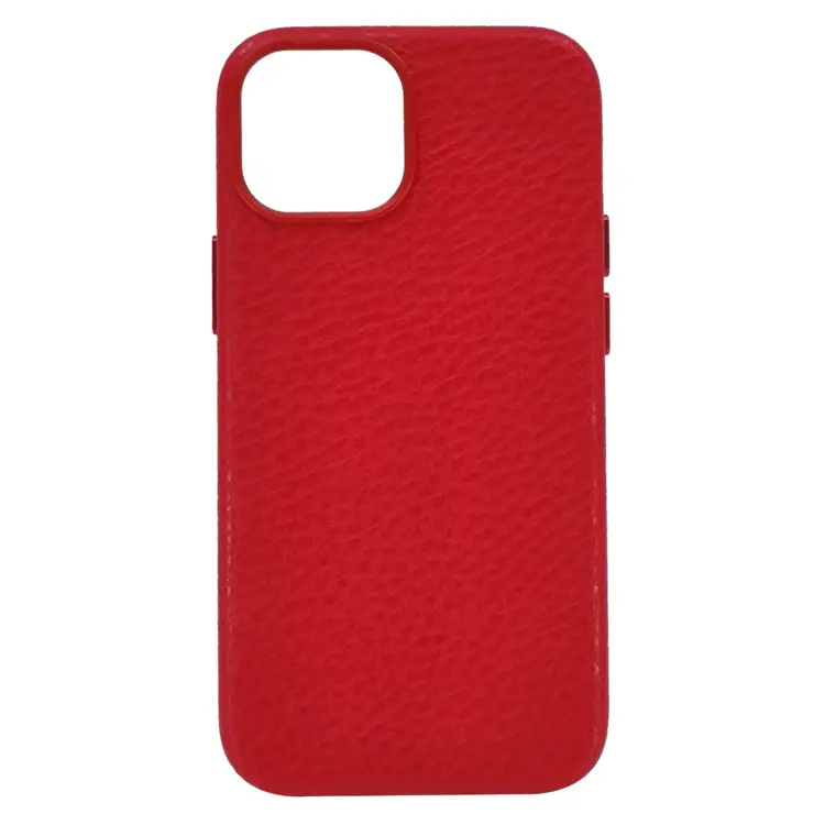 Nettech Apple iPhone 13 Mini Uyumlu Suni Deri Arka Koruma Kılıf (Kırmızı) NT-96376