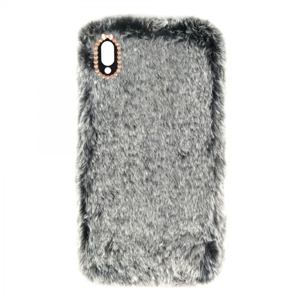 Nettech Huawei P20 Lite Uyumlu Peluş Arka Koruma Kılıf (Siyah) VR-12890 - 1