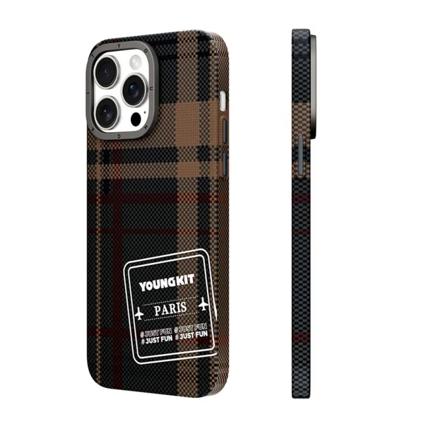 Youngkit Apple iPhone 15 Pro Max Uyumlu Gezhi Arka Koruma Kılıf (Kahverengi) NT-105487 - 2