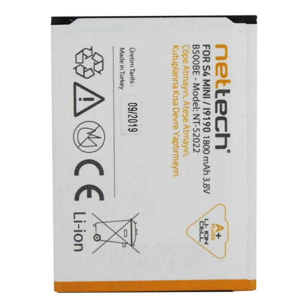Teknonet Samsung Galaxy i9190 S4 Mini Uyumlu Nettech NT-2479 1800 MAh Batarya NT-2479 - 2