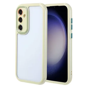 Galaxy S23 Kılıf Kamera Korumalı Renkli Kenar ve Çerçeve Tasarımlı Zore Vitamin Kapak - Yeşil