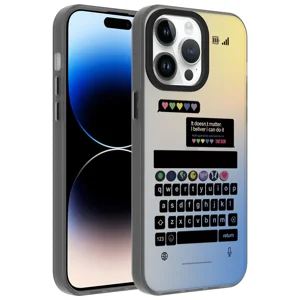 Apple iPhone 14 Pro Max Kılıf Desenli Zore Dragon Sert Kapak - Klavye