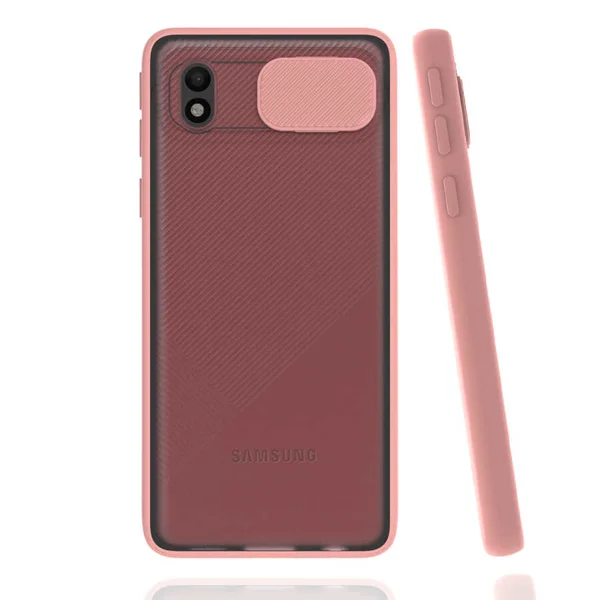 Galaxy A01 Core Kılıf Zore Lensi Kapak - Pembe Açık - 1