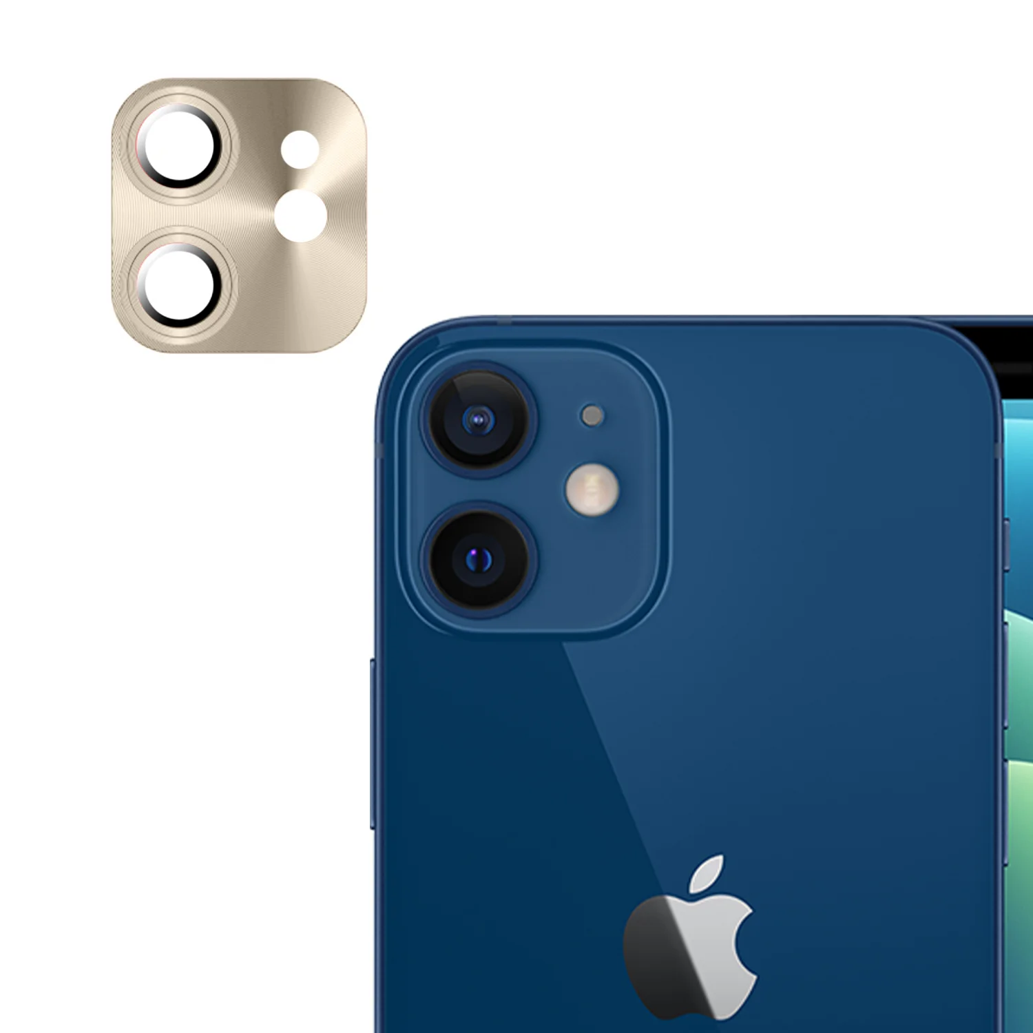 Nettech Apple iPhone 11 Uyumlu Metalik Seri Kamera Cam Koruyucu (Gold) NT-90361