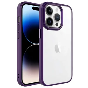 Apple iPhone 14 Pro Kılıf Zore Krom Kapak - Derin Mor