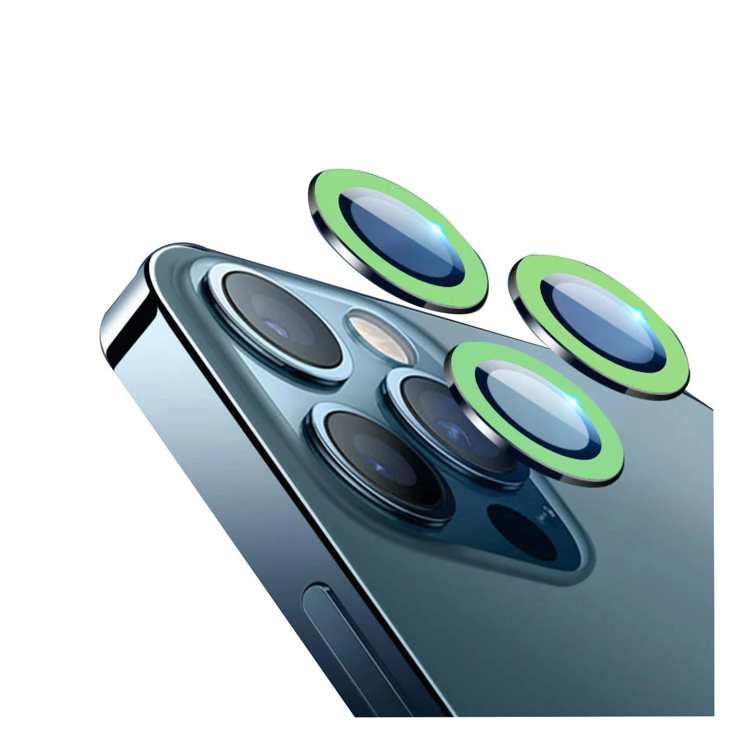 Nettech Apple iPhone 12 Pro Max Uyumlu FosFor Seri Kamera Cam Koruyucu (Yeşil) NT-95773