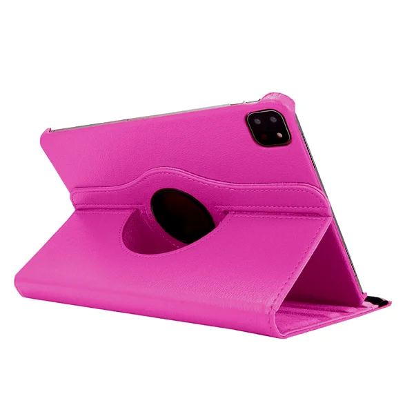 Nettech Apple ipad Pro 12.9 inç 4.Nesil Uyumlu 3 Kameralı Döner Standlı Kapaklı Kılıf (Pembe) NT-84281 - 1