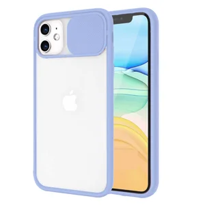 Nettech Apple iPhone 12 Mini Uyumlu Buzlu Kızaklı Kamera Korumalı Arka Koruma Kılıf (Lila) NT-84597