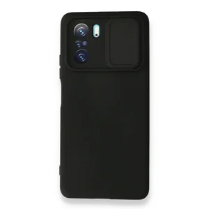 Nettech Xiaomi Poco F3 Uyumlu Kızaklı Kamera Korumalı Arka Koruma Kılıf (Siyah) NT-87181