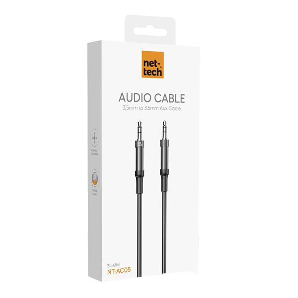 Nettech NT-AC05 3.5mm Plastik 100 Cm Aux Kablo (Siyah) NT-108324 - 4