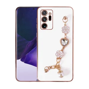 Galaxy Note 20 Ultra Kılıf El Tutamaçlı Kamera Korumalı Zore Taka Silikon Kapak - Beyaz