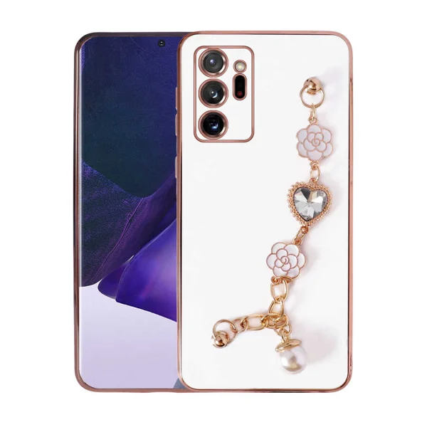 Galaxy Note 20 Ultra Kılıf El Tutamaçlı Kamera Korumalı Zore Taka Silikon Kapak - Beyaz - 1