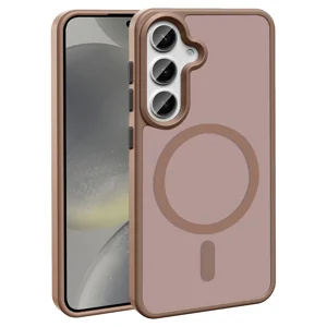 Galaxy S25 Plus Kılıf Magsafe Şarj Özellikli Mat Arka Yüzey Zore Sio Kapak - Bej