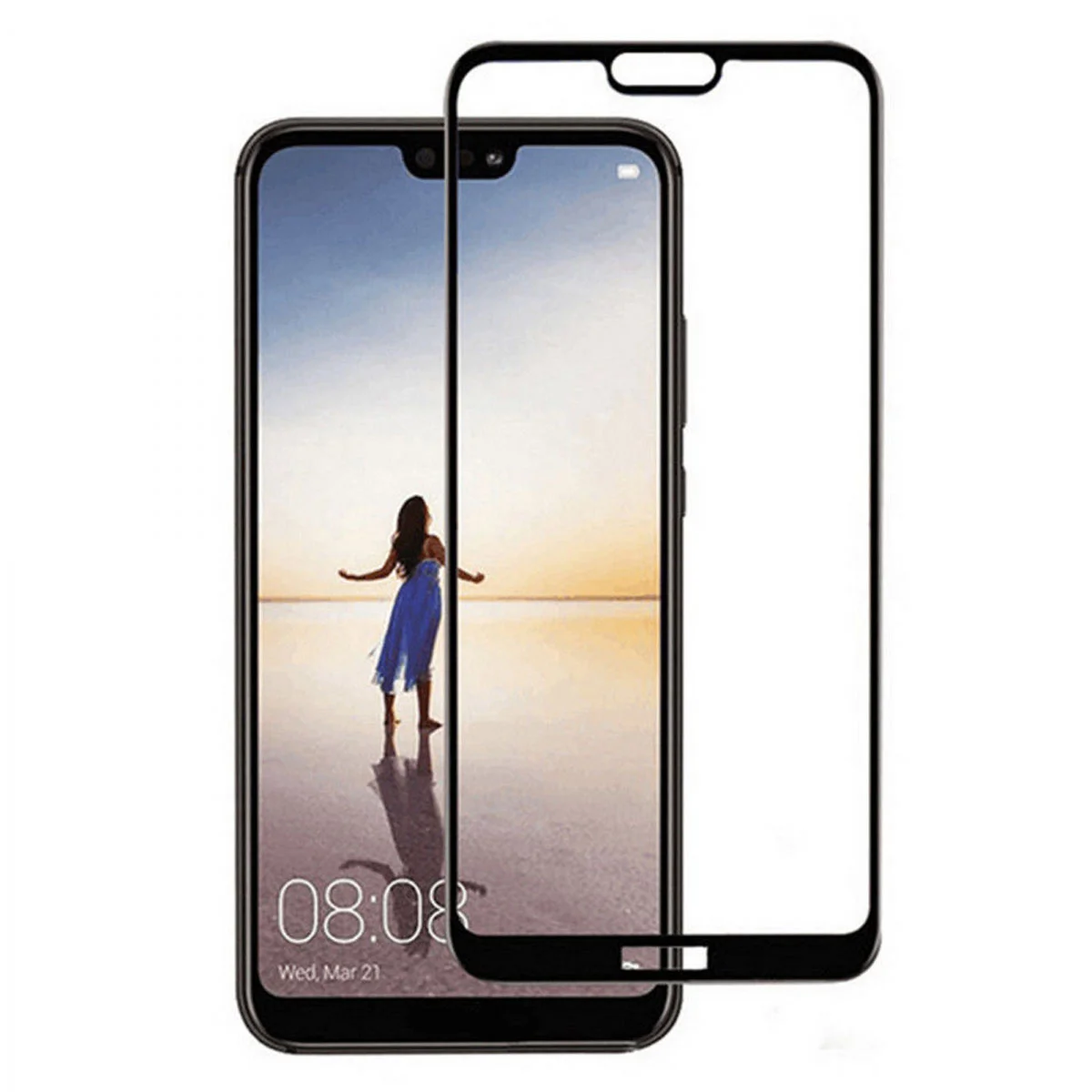 Helt Huawei P20 Lite Uyumlu Ön Koruma Nano Ekran Koruyucu (Siyah) VR-8747