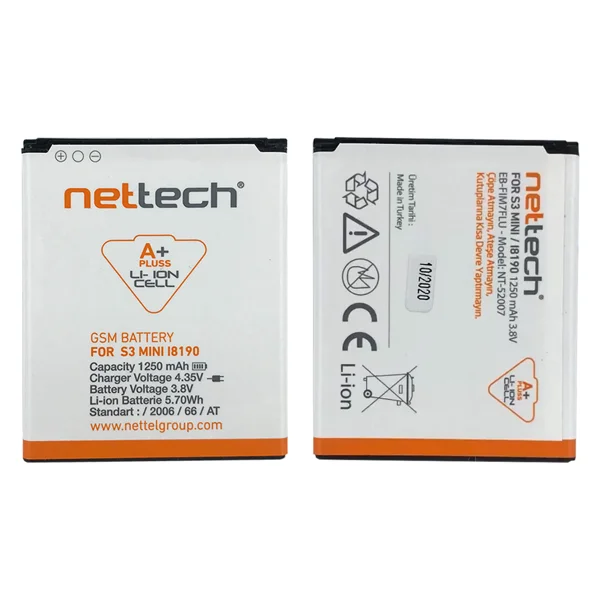 Teknonet Samsung Galaxy I8190 S3 Mini Uyumlu Nettech 1200 MAh Batarya NT-10493 - 1