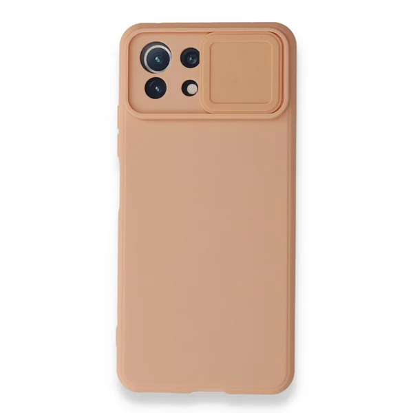 Nettech Xiaomi Mi 11 Lite Uyumlu Kızaklı Kamera Korumalı Arka Koruma Kılıf (Pembe) NT-87191 - 1
