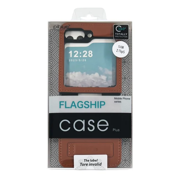 Nettech Samsung Galaxy Z Flip 5 Uyumlu Suni Deri Arka Koruma Kılıf (Kahverengi) NT-104172 - 4