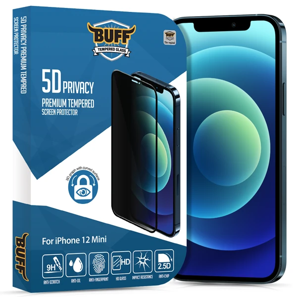 Buff İPhone 12 Mini 5D Privacy Ekran Koruyucu