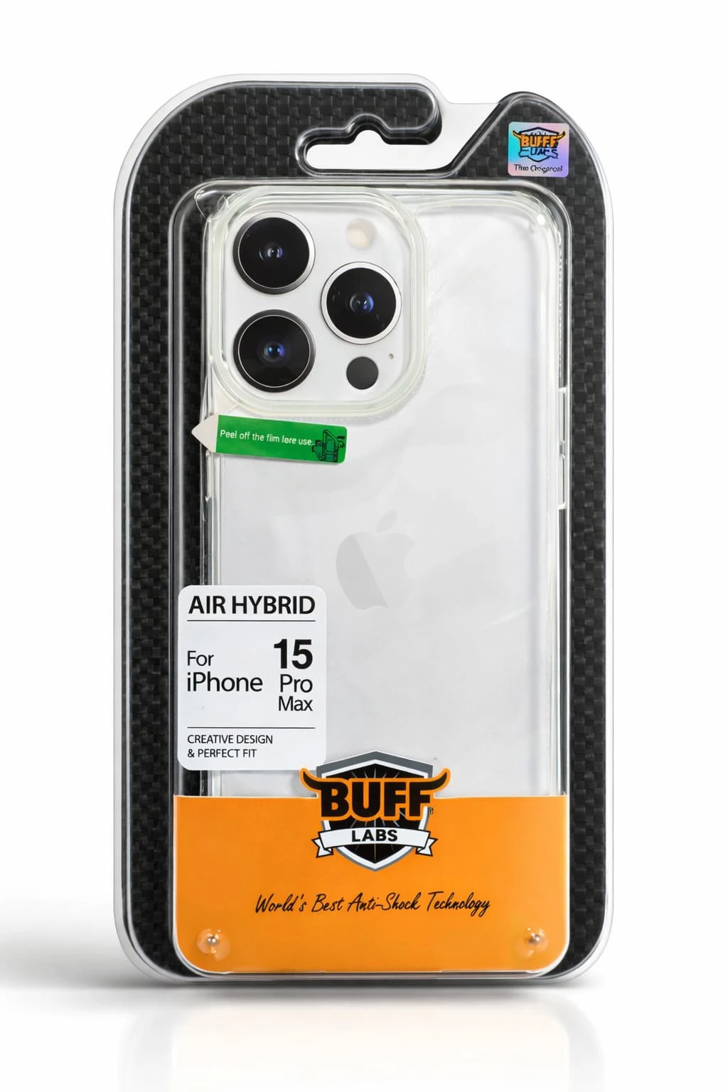 Buff Labs Air Hybrid iPhone 15 Pro Max Kılıf Şeffaf Darbe Emici Koruma