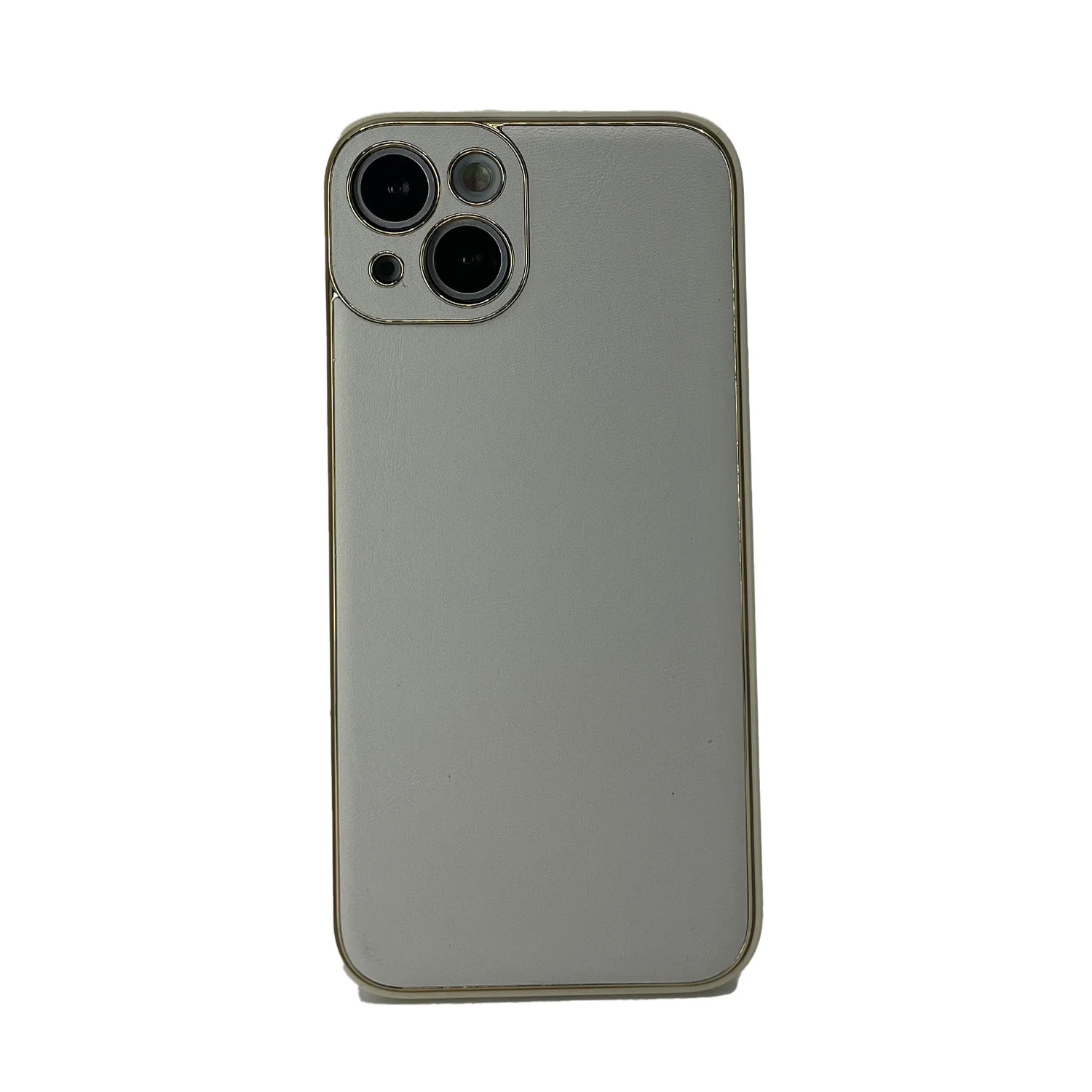 Nettech Apple iPhone 14 Uyumlu Coco Leather Seri Arka Koruma Kılıf (Gold) NT-99619