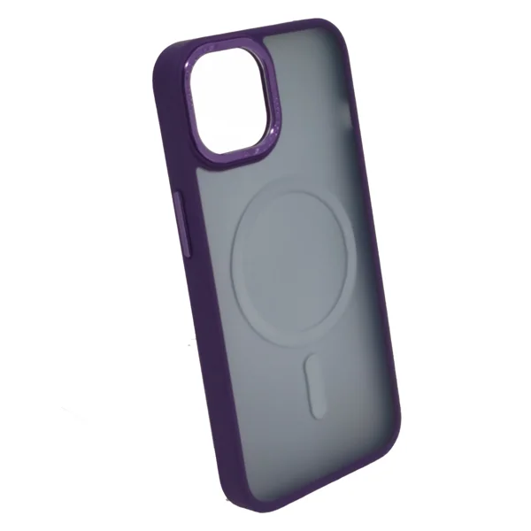 Nettech Apple iPhone 14 Uyumlu Metal Kamera Çerçeveli Magsafe Seri Arka Koruma Kılıf (Mor) NT-98043 - 2