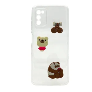 Nettech Samsung Galaxy A03S Uyumlu Maskot Seri Arka Koruma Kılıf (Şeffaf) NT-106172