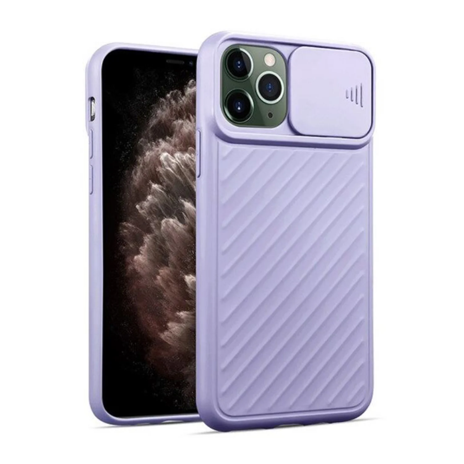 Nettech Apple iPhone 11 Pro Uyumlu Kızaklı Kamera Korumalı Arka Koruma Kılıf (Lila) NT-82147