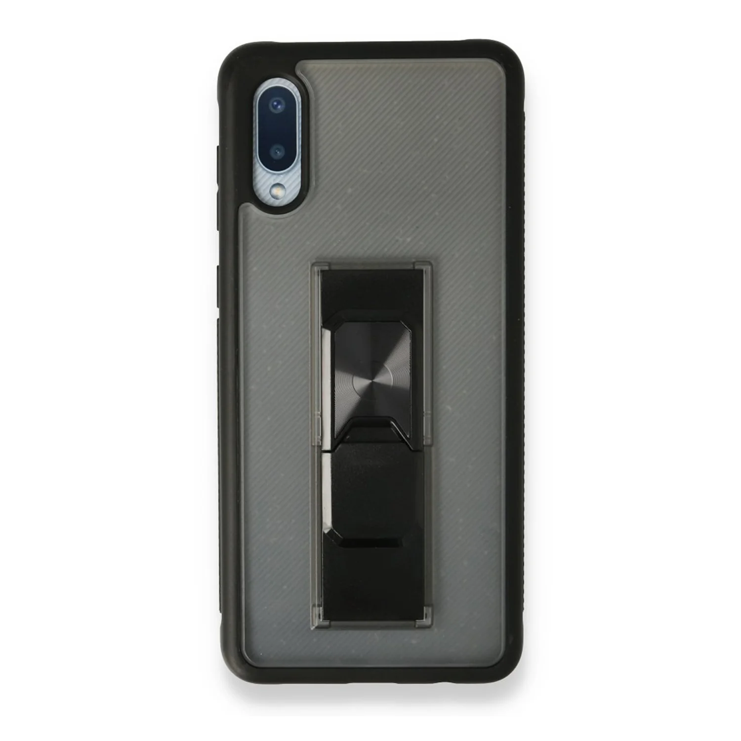 Nettech Samsung Galaxy A02 Uyumlu MicroCase Mıknatıs Yüzüklü Arka Koruma Kılıf (Siyah) NT-86957