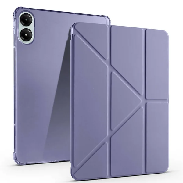 Xiaomi Redmi Pad Pro Kılıf Zore Tri Folding Kalem Bölmeli Standlı Kılıf - Mor - 1