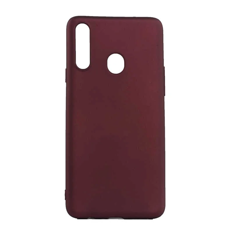 Galaxy A20S Kılıf Zore Premier Silikon Kapak - Mürdüm