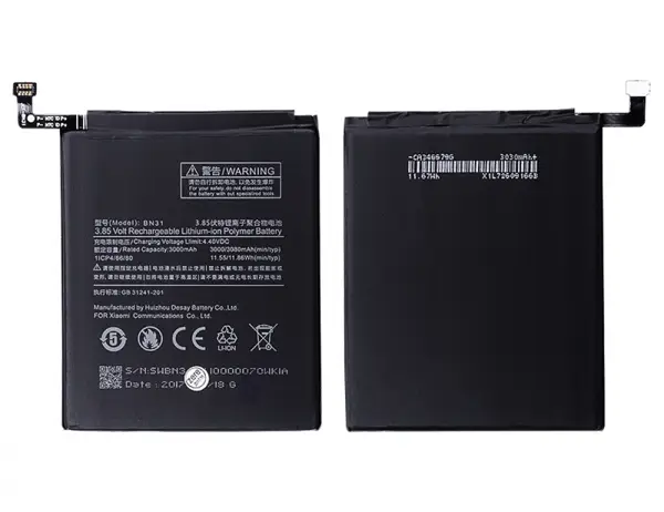 Teknonet Xiaomi Redmi Note 5A Uyumlu Nettech BN31 3000 MAh Batarya NT-28348