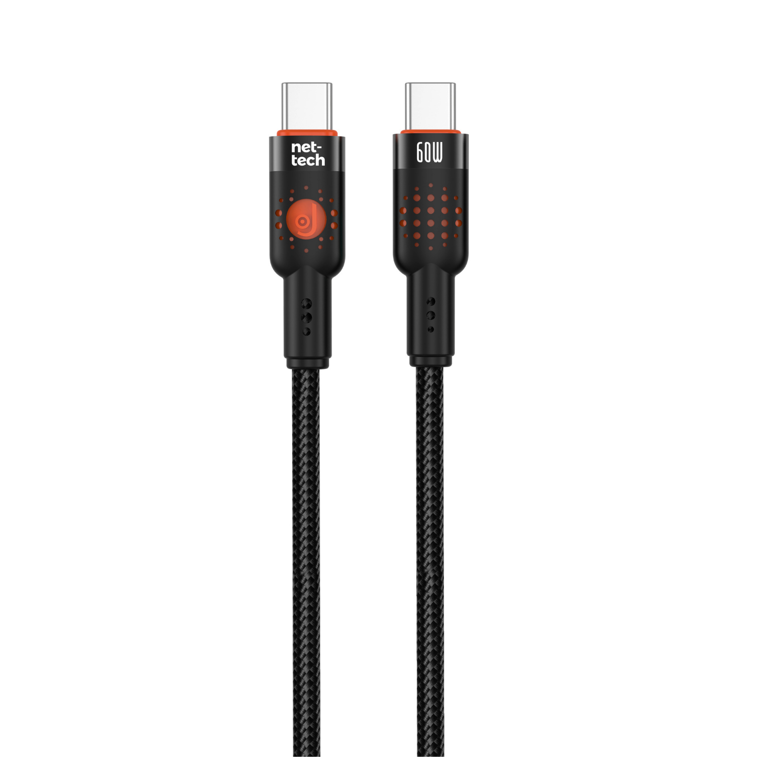 Nettech NT-DC32 60W Plastik 100 Cm Type-C To Type-C Şarj ve Data Kablosu (Siyah) NT-108296