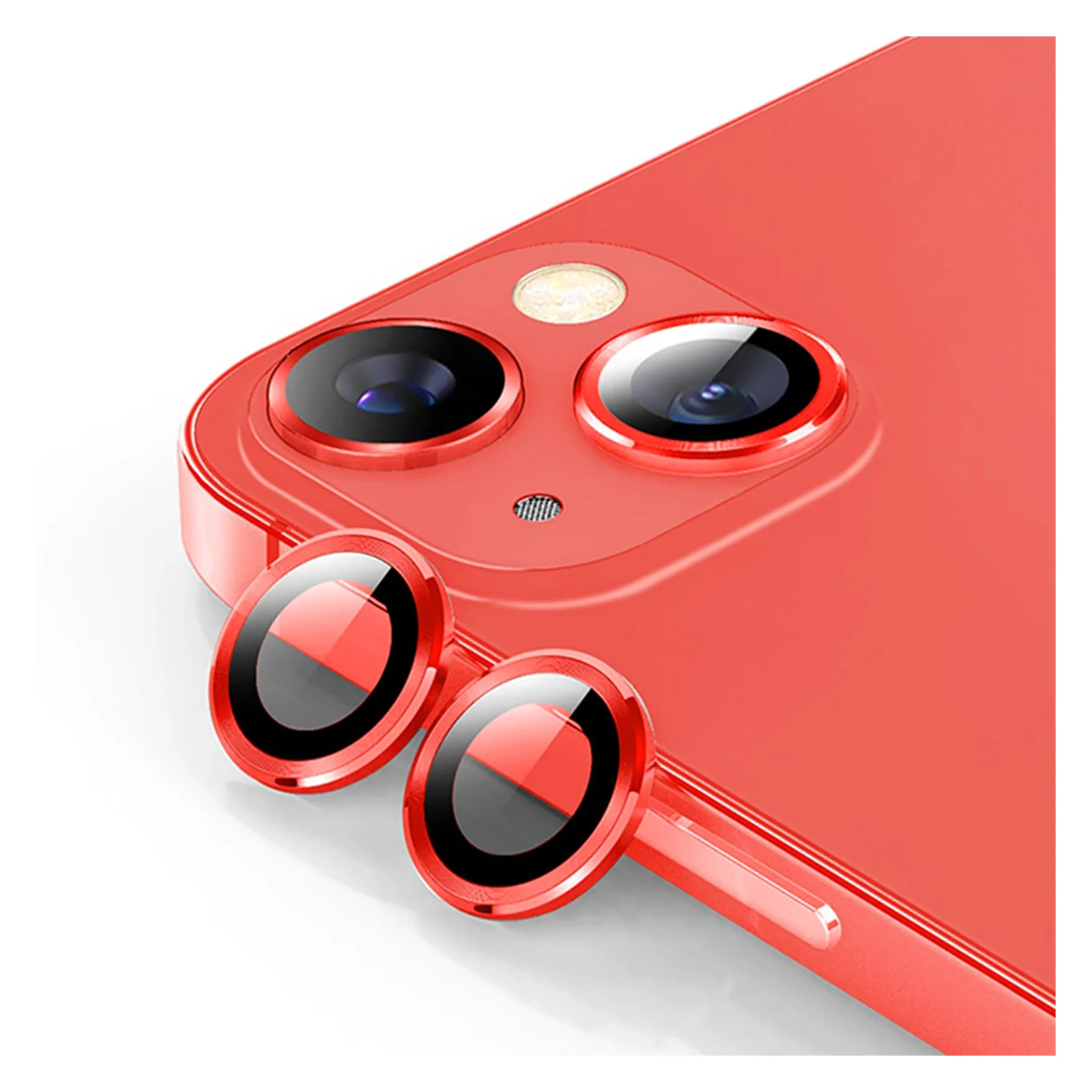 Nettech Apple iPhone 13 Uyumlu Damla Model 2in Kamera Cam Koruyucu (Kırmızı) NT-91704