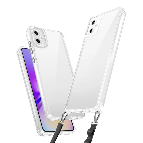 Galaxy A06 Kılıf Airbagli Takılabilir Askı Aparatlı Zore Snap Silikon Kapak - Şeffaf - 1